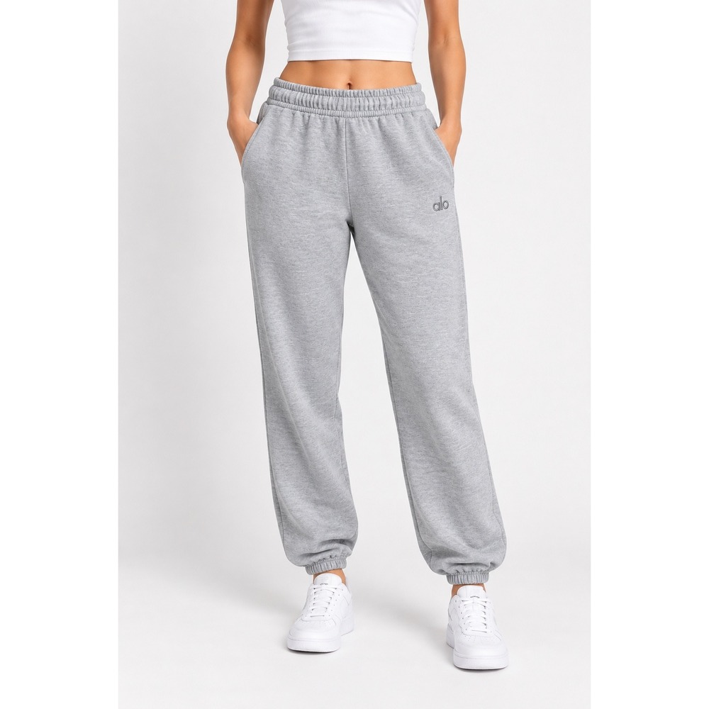 ALO Yoga Sweatpants Accolade Women's Athletic Joggers Heather Gray Medium